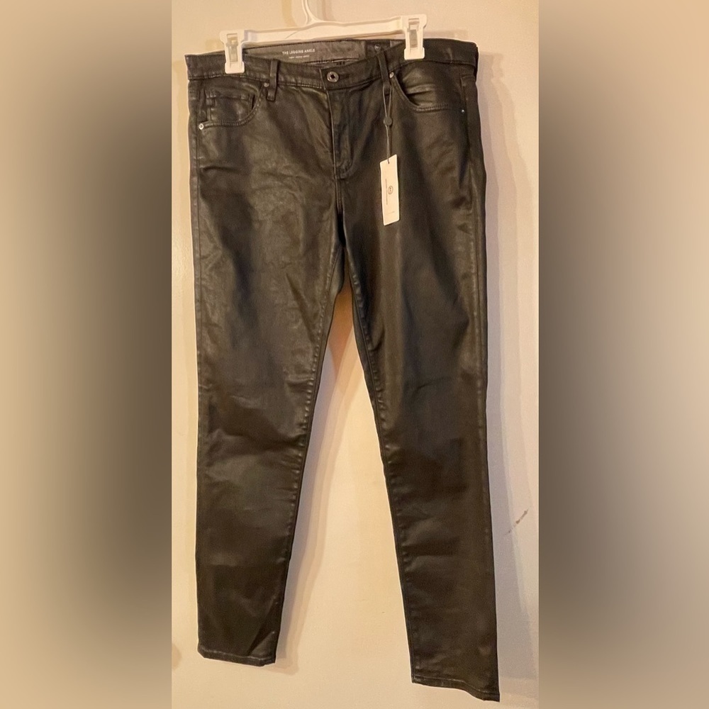 AG Adriano Goldschmied NWT The Legging Super Skinny Ankle coated black jeans - Picture 3 of 10